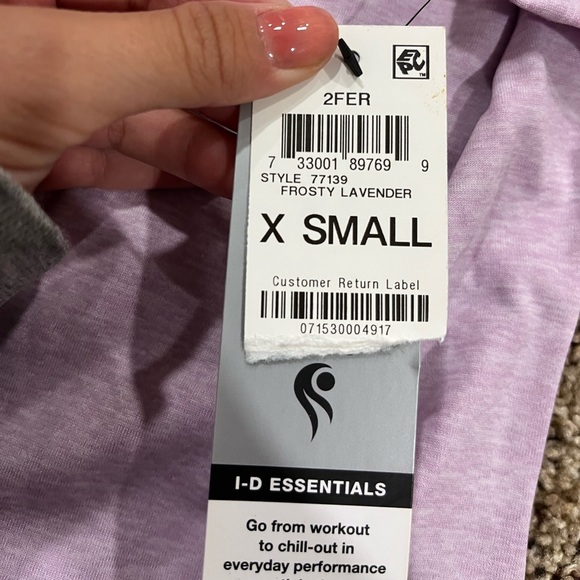 Ideology Essentials Light Purple V-Neck Short Sleeve Tee - Picture 2 of 3